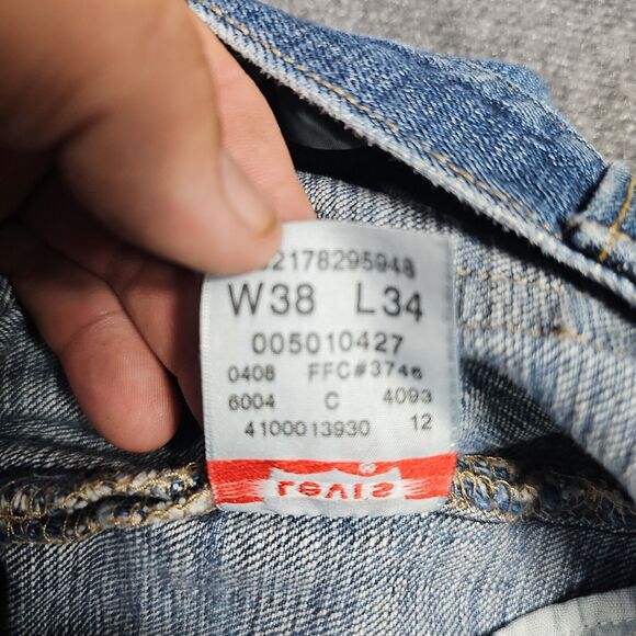 Levi’s Men’s 501 Straight Leg Button Fly Jeans Med Wash Blue 38x34 (39x35.5) - Picture 3 of 9